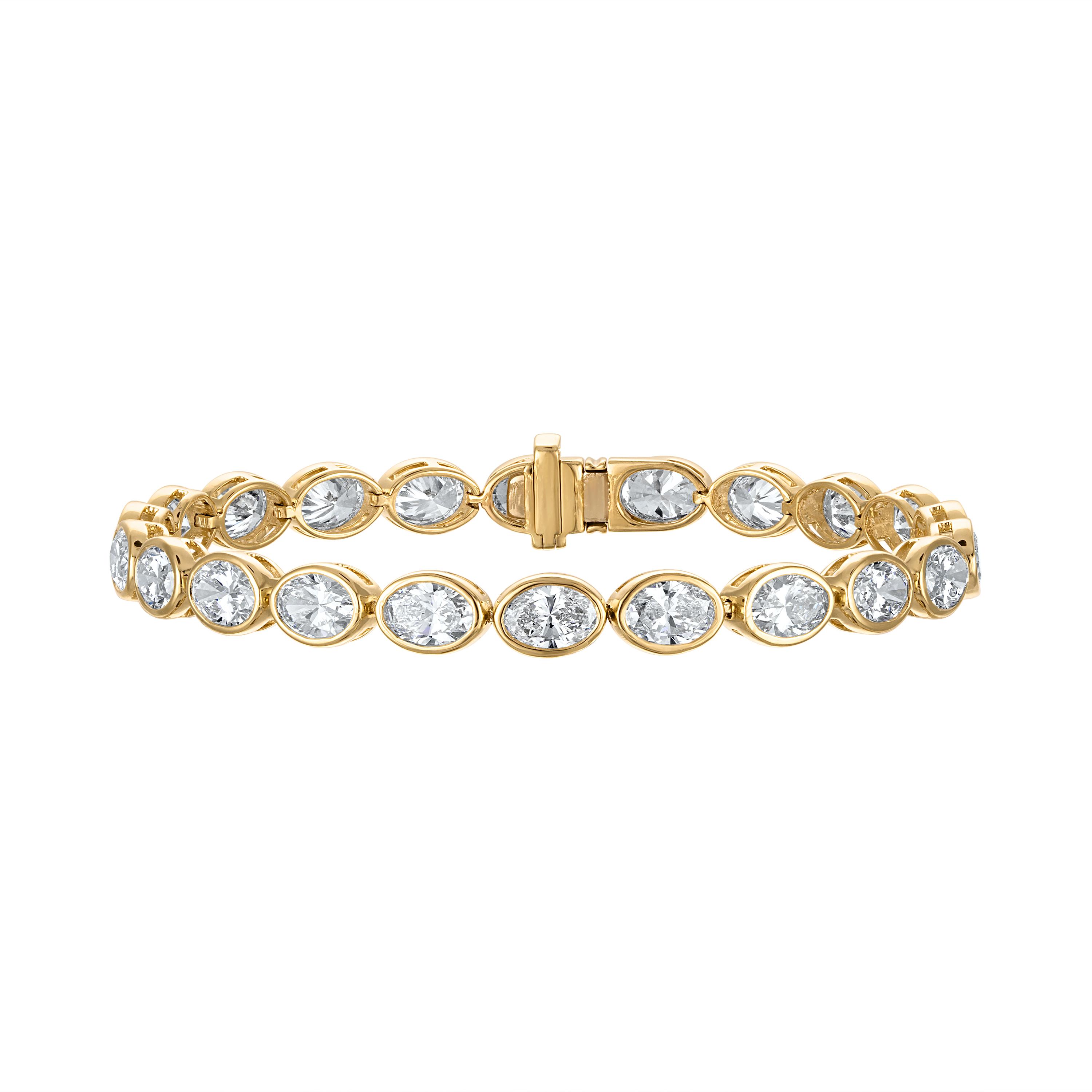 Oval Bezel Tennis Bracelet - 14 Carats