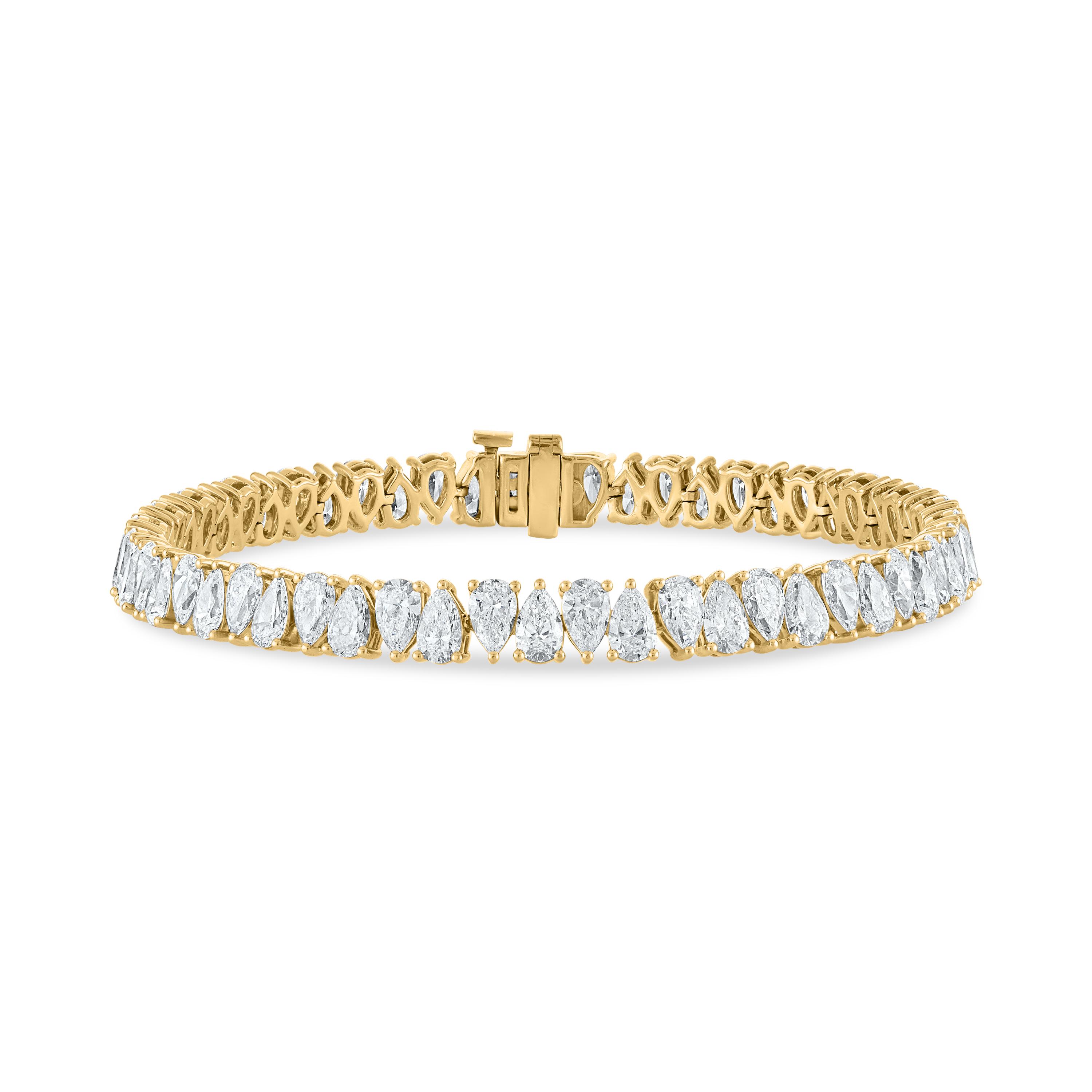 North South Pear Tennis Bracelet - 10 Carats