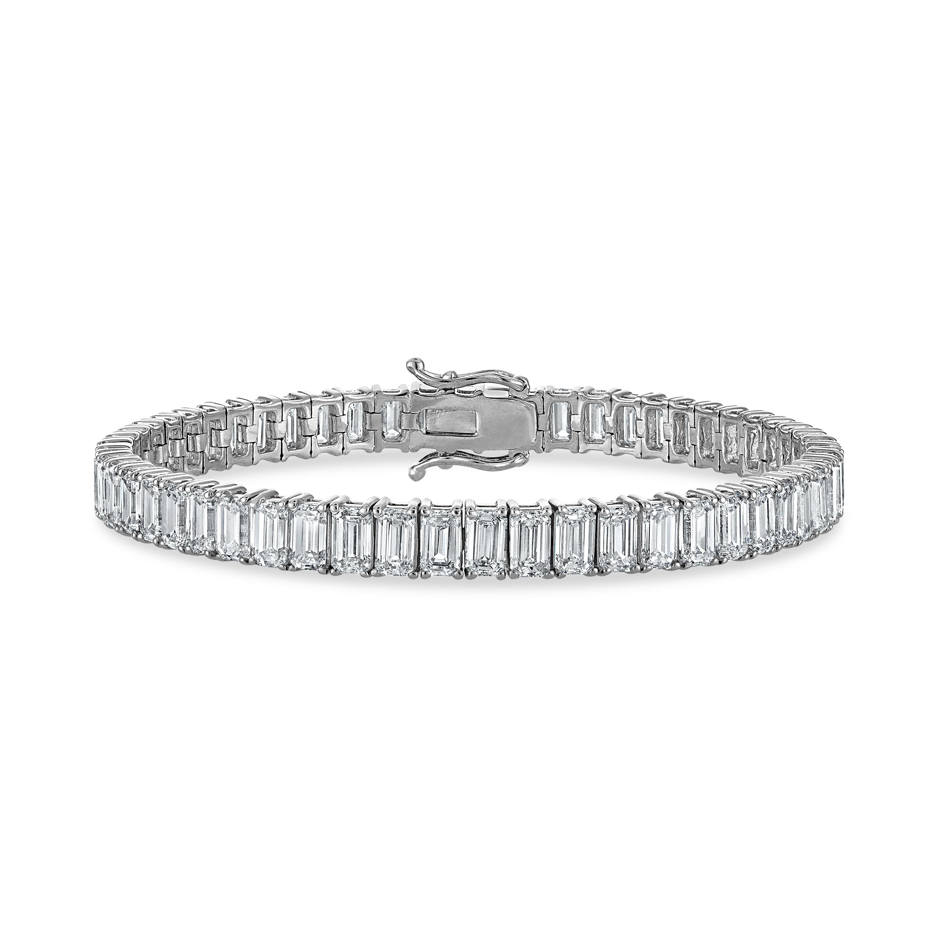 North South Emerald Tennis Bracelet - 18.40 Carats