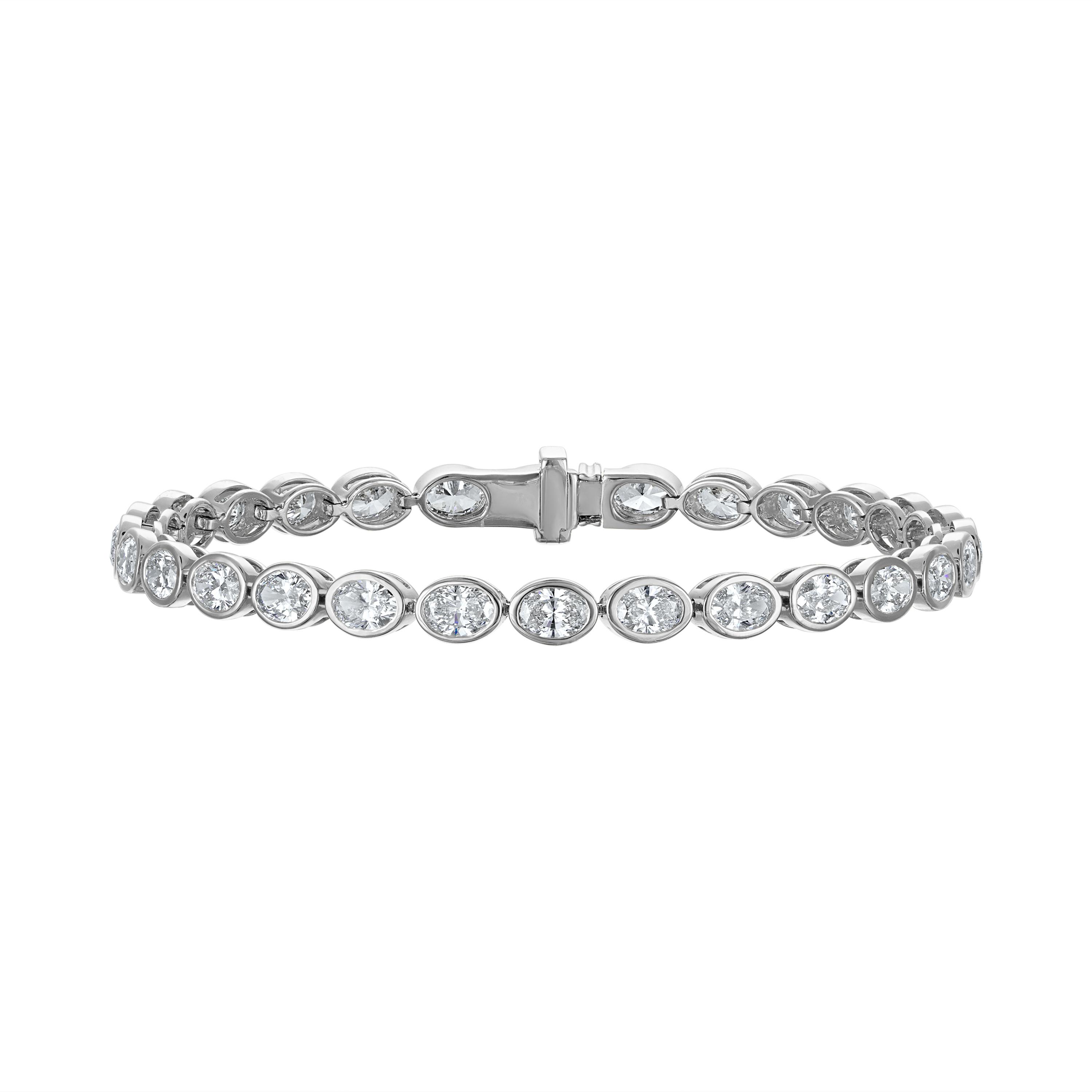 Oval Bezel Tennis Bracelet - 7 Carats