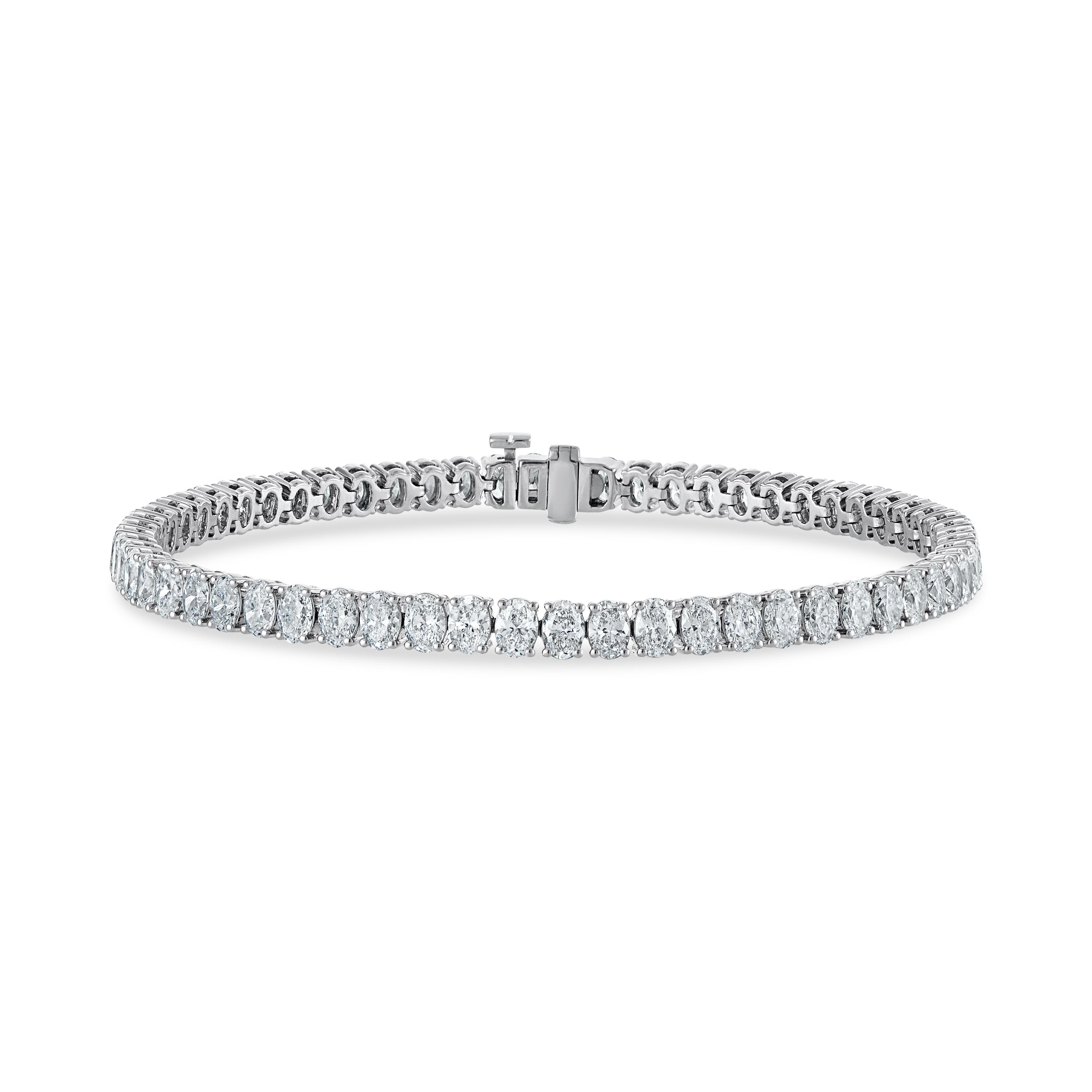 North South Oval Tennis Bracelet - 7 Carats
