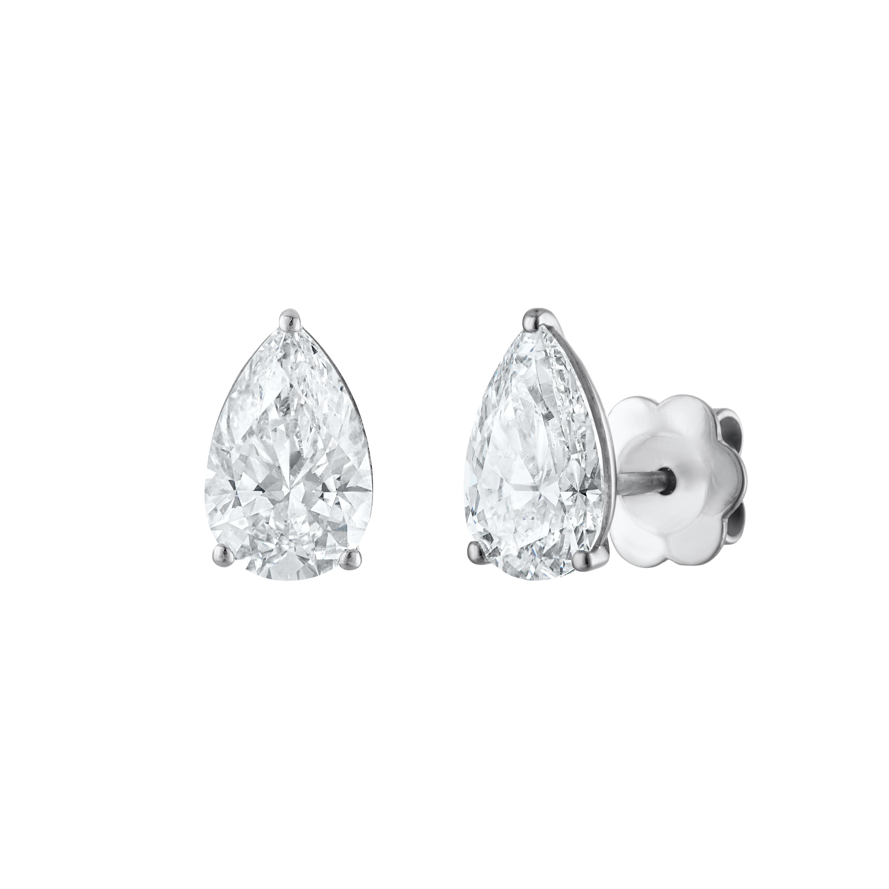 Pear Shaped Martini Studs - 3 Carats