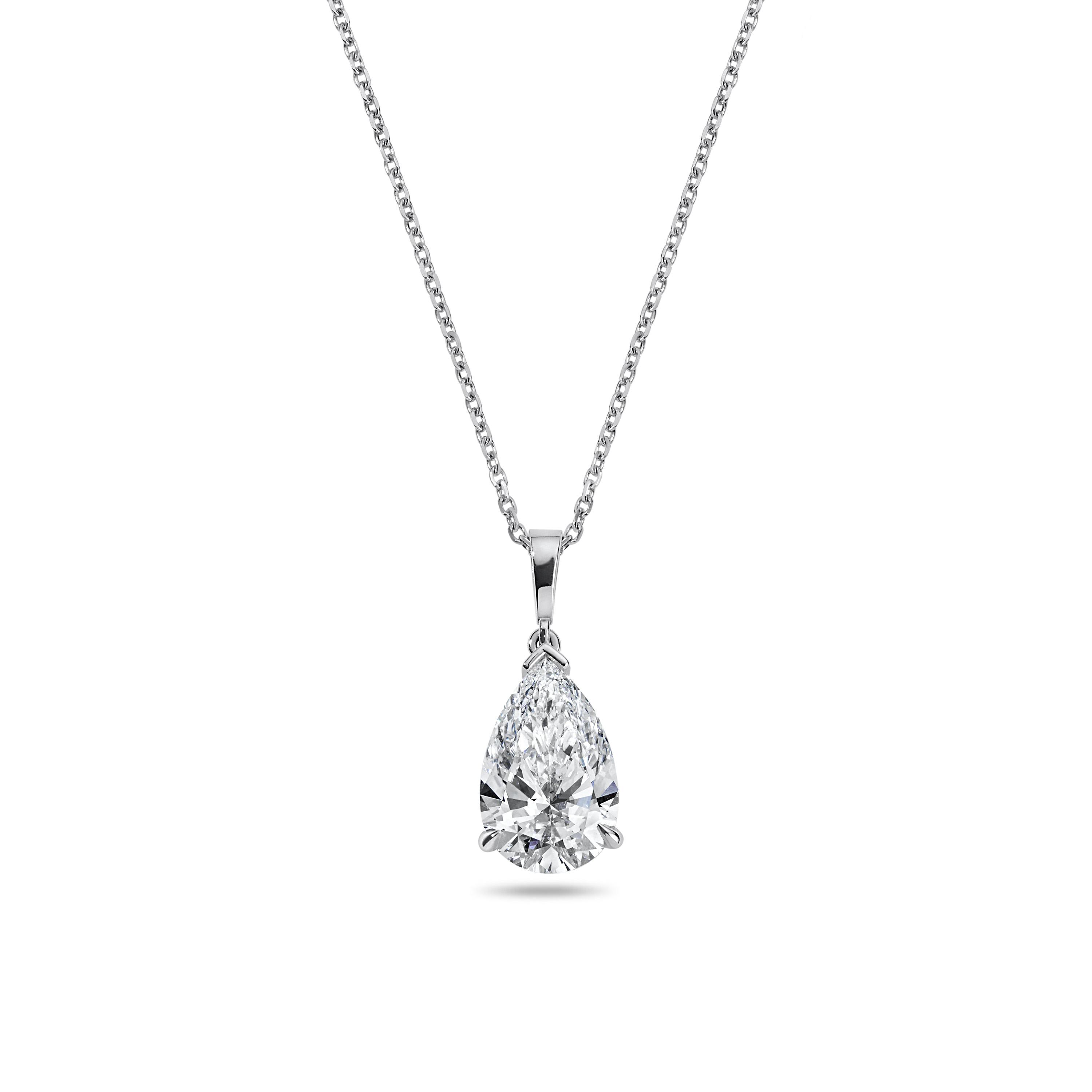 Pear Shaped Solitaire Necklace - 6 Carats
