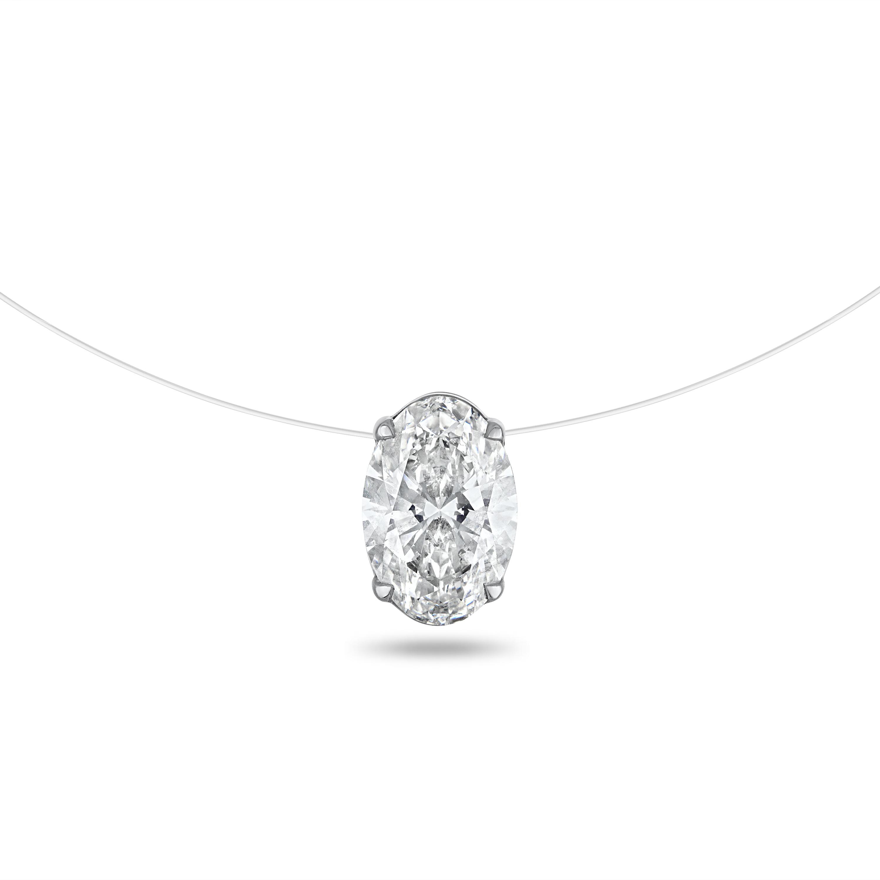 Floating Oval Necklace - 8 Carats